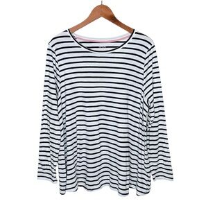 Boden Breton Stripe Long Sleeve Top Size 18 Black and White Swing WL937
